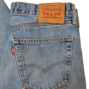 Levi’s 505 36 x 32 Distressed Straight Leg Work Jeans